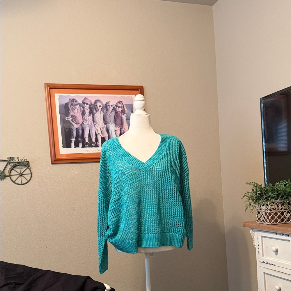 Torrid Teal V-Neck Sweater